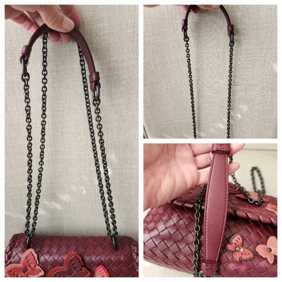 Bottega Veneta Limited Edition Butterfly Olimpia Crossbody Intrecciato Burgundy - Picture 13 of 15
